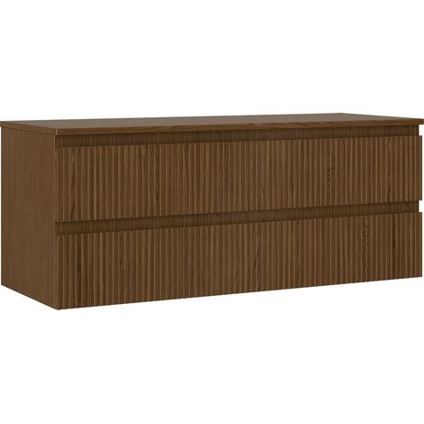 Mexen Rivel gabinete de baño debajo del lavabo de 120 cm con encimera, 2 cajones, ranurado, nogal - 91A20-12047-2-BFFC86 (1/5)