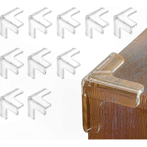 Protège-coins souples pour bébé, lot de 10, protections de table transparentes à fort pouvoir adhésif, parfaites pour bords de meubles, berceaux et cheminées. (1/5)