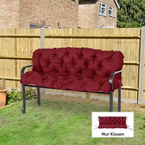 Coussin de banc et banquette avec sangles fixation, pour 3 personnes, mousse, coussinets de siège modèle YaKu