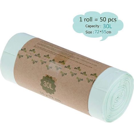 50 sacs poubelle de cuisine écologiques et biodégradables, compostables et dégradables