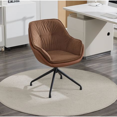 Fauteuil de bureau pivotant marron en simili cuir avec retour automatique (1/5)