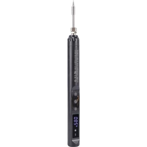 Kit de fer à souder sans fil avec écran LCD, rechargeable par USB-C, température réglable de 200 à 450 °C, mise en veille automatique, pour la réparation électronique JJXL003-Noir : Fer à souder numér (1/5)