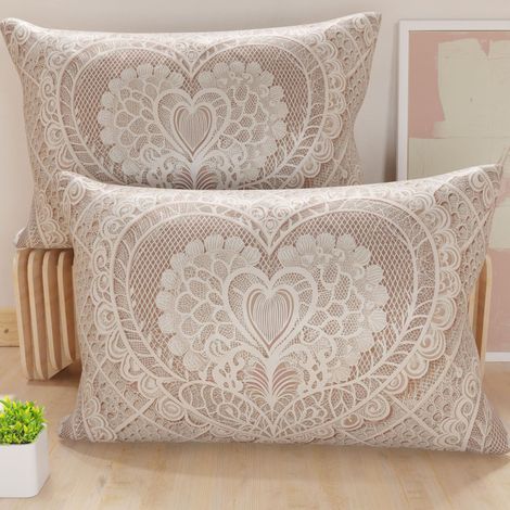 Paire de taies d'oreiller 30 x 50 cm en Microfibre, Coussins d'ameublement, canapé, Salon, 2 Housses de Coussin, taie d'oreiller Shabby 321, 100% Made in Italy