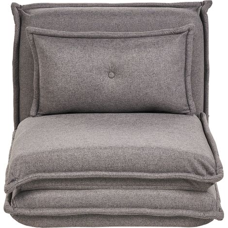 Sofá cama individual plegable minimalista moderno 1 plaza con cojín sillón puf para invitados gris oscuro Dellen