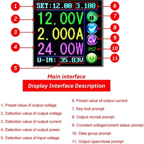 DPS5005 digital gesteuertes, geregeltes Gleichstromnetzteil mit integriertem Voltmeter und Amperemeter (1/5)