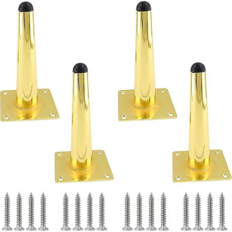 Pieds de meuble réglables de 30 cm (12 pouces), pieds de meubles inclinés, ensemble de 4 pièces dorés pieds de canapé médiévaux, pieds de table basse robustes pieds de chaise fuselés de 15 cm (6 pou (1/5)