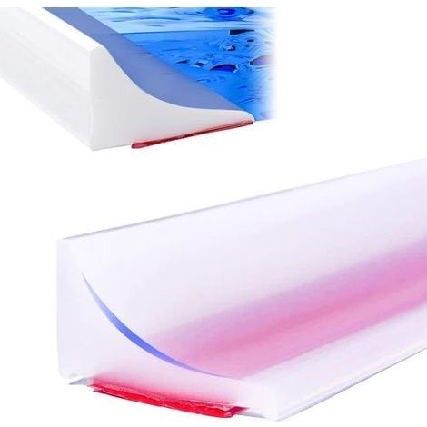 Joint de douche autocollant, arrêt d'eau de douche, barrage d'étanchéité de seuil de douche de salle de bain de cuisine (transparent, 200 cm) (1/5)