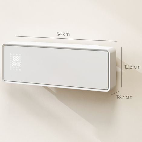 Calefactor Eléctrico Bajo Consumo de Pared 2000W con 3 Modos Pantalla LED Termostato Temporizador y Panel de Vidrio (1/5)