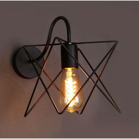Lampe Murale Rétro Style Industriel Noir - Luminaire de Décoration Intérieure pour Salon Couloir Chambre Café Bar (1/3)