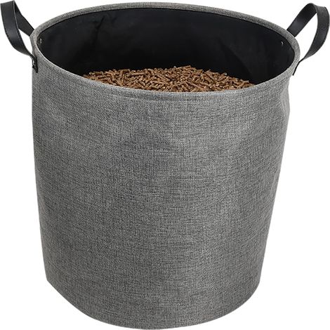 EDA - Borsa portaoggetti per pellet in tessuto Jura Montania 60 L - per 30 kg di pellets - Grigio (1/3)