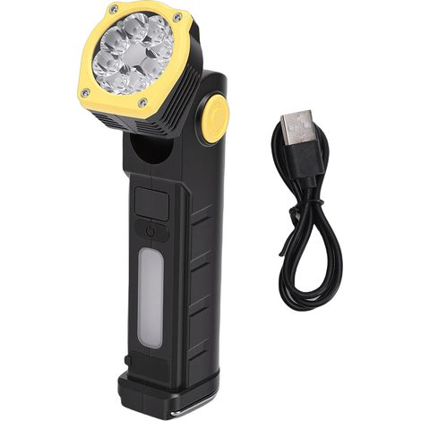 Lampe de travail imperméable à l'eau, conception de crochet Portable, lampe de poche magnétique LED pour réparation de voiture, Camping jaune (1/5)