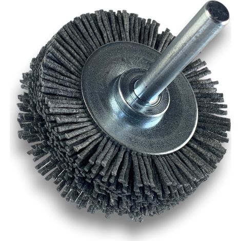 Brosse circulaire sur tige Ø 50 mm 1/2/3 rangs NYLON abrasif grain 120 - Quantité x 1 - Ø 50 mm - 2 rangs - Grain 120 (1/5)