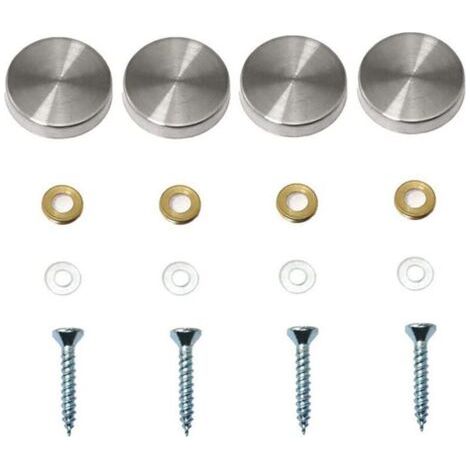 4er-Pack dekorative Spiegelschrauben, dekorative Nagelkappen, polierte Edelstahl-Zierschrauben für Spiegel, Glasschränke oder Möbel (0,79 Zoll/20 mm)