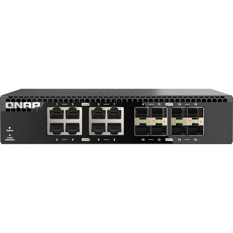 QNAP switch QSW-3216R-8S8T (8x 10G GbE porty + 8x 10G SFP+ porty, poloviční šířka) (1/4)