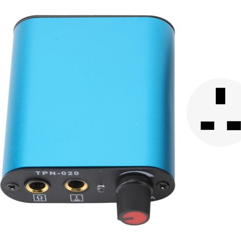 Alimentation professionnelle pour tatouage, transformateur régulateur de puissance mini en acier inoxydable, 90-265V, prise UK bleue. (1/5)