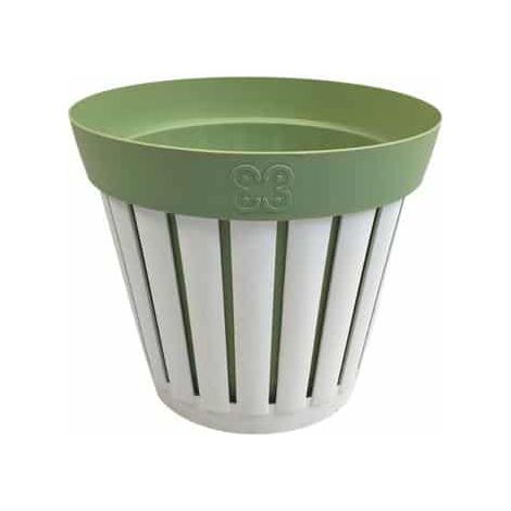 Vaso Linea Kreta D25 Bianco/ Verde Pallido ECOPLAST (1/2)