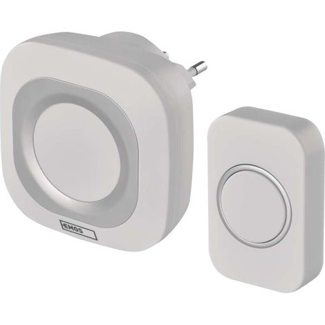 EMOS Funkklingel, Türklingel Set, 36 Melodien, 150m Reichweite, 4 Lautstärken bis 110 dB, weiß, P5733W (1/5)