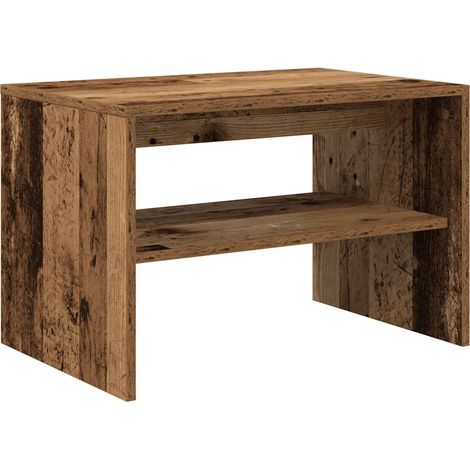 Meuble TV double fonction ancien bois 60 x 40 x 40 cm rangement pratique style vintage en bois vieux (1/5)