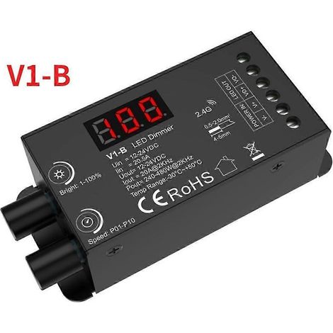 Variateur LED à tension constante à double bouton 1CHx20A, télécommande sans fil, affichage numérique, contrôleur CV V