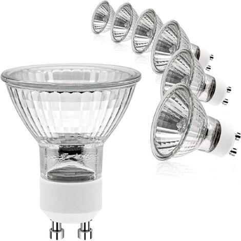 NALOOKAMIC Pack de 6 GU10 50W Ampoules Halogènes Réflecteur, Dimmable Projecteur, MR16 Ampoule Spot Halogène, 500LM, Blanc Chaud 2700K, 45 °Faisceaux, Base à 2 Broches, Lampe à Réflecteur, AC 230V (1/5)