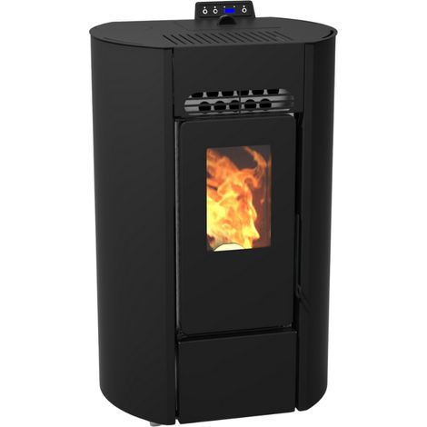 Poêle à granulés étanche 9 kW – Sortie concentrique supérieure Ø 80/130 – Flamme Verte 7 étoiles – Autonomie jusqu'à 22 heures – Linea Vz