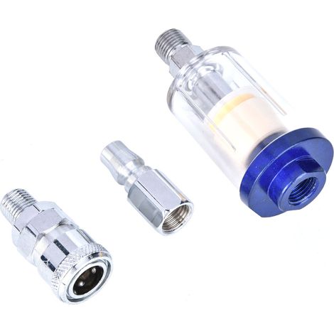 Filtre séparateur huile/eau en alliage d'aluminium 1/4 po avec 2 connecteurs pour compresseur d'air (1/5)
