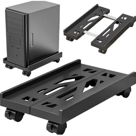 Support PC sous Bureau: Support D'unité Centrale Mobile avec Roues Verrouillables, Antidérapantes Support Tour PC Taille Réglable, Chariot de Support de Tour PC pour La Plupart des PC (1/5)