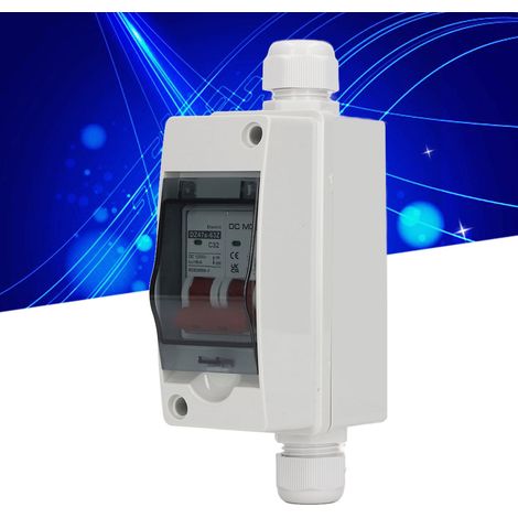 Disjoncteur miniature 2P, interrupteur sectionneur 1000V CC, disjoncteur miniature 32A CC pour systèmes photovoltaïques solaires, avec indice d'étanchéité IP65. (1/5)