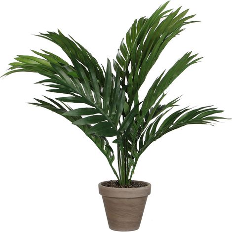 PALMERA AMARILLA O ARECA PVC CON MACETA GRIS Ø11,5x45cm