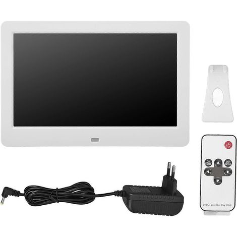 Réveil numérique de 10,2 pouces, conçu spécialement pour les seniors - compatible WiFi, prévisions météo, 5 alarmes, télécommande, prise standard européenne. (1/5)