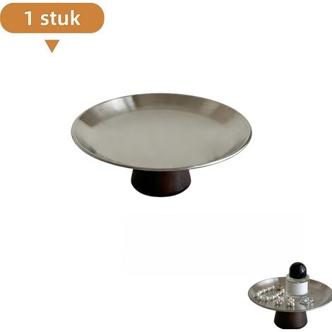 pièce - Plateau à bijoux d'aromathérapie - Présentoir pour boucles d'oreilles et colliers - Convient comme décoration pour la chambre ou le bureau - Argenté - Grand (1/5)