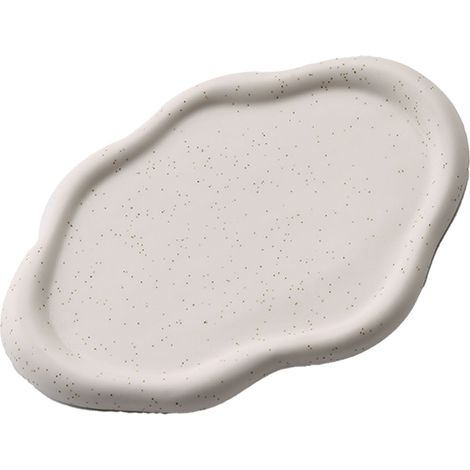 Einfacher Keramikteller, Dekoteller, kreatives Wolkentablett, Küche, Wohnzimmer, Schmuckablage, Wolkenteller, weißer, länglicher, ovaler Wolkenteller (1/5)
