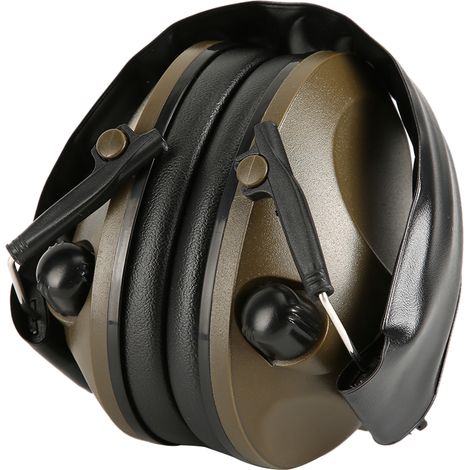 Ortviai Casque antibruit actif intelligent 6s – Réduction de bruit NRR 20 dB, oreillettes pliables en ABS et mousse, vert militaire (1/3)