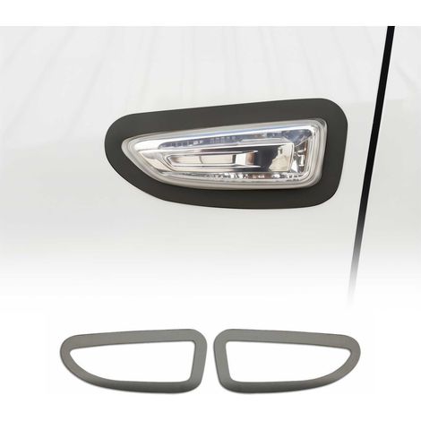 Cadre de Clignotant latéral pour Opel Astra J 2010-2015 en acier inox Foncé 2Pcs (1/5)