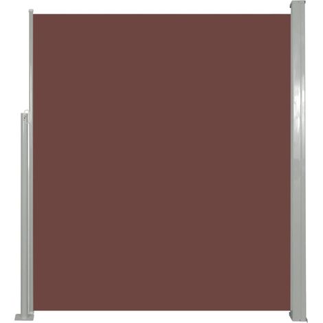 Tenda da sole parasole laterale retrattile per patio giardino terrazza balcone schermo di protezione visiva 160 x 500 cm marrone 020007096