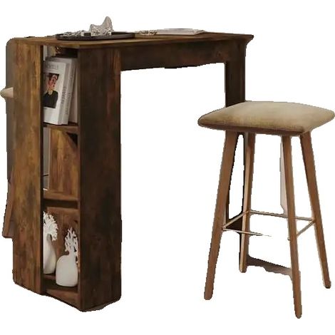 Tavolo in legno, design moderno, facile da pulire, marrone (1/2)