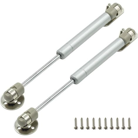Lot de 2 vérins gaz acier 100 N fermeture douce pour portes relevables et meubles. (1/5)