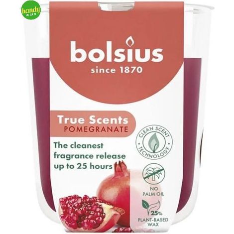 Candela vetro True Scents Bolsius Melograno