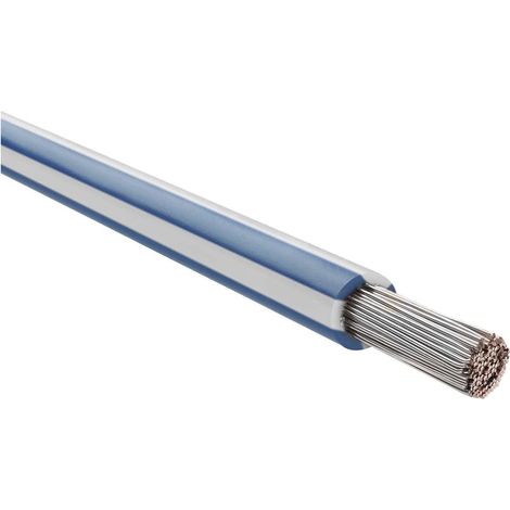 HELU KABEL FÜNFNORM 1X10mm² AWG8 WHBU (weiß/blau) Einzelader weiß/blau AD 6,8mm Nennspannung Uo/U 450V/750V nach UL/CSA 600V - 1 Meter