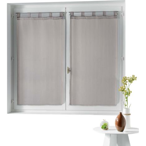 Paire de Voile raye 60 x 90 cm Horizon taupe