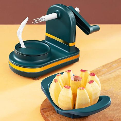 Éplucheur rotatif pour pommes et fruits en acier inoxydable multifonction avec lame pour pommes de terre et légumes (1/5)
