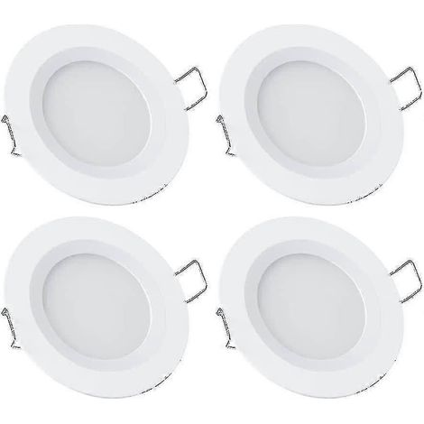 Plafonniers encastrés LED 12 V pour camping-car ou bateau, 4 x 3 W, 3200 K, à intensité variable, entièrement en aluminium, réf. p20241126582 (1/3)