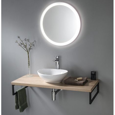 Plan de vasque VEGA 125x45cm, chêne platiné (1/5)
