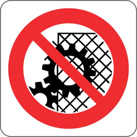 Panneau interdiction accès interdit zone machines ISO 7010 - Materiel: PVC - Taille: 200200mm