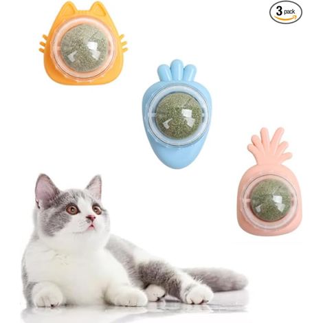 Catnip Balls Cat Teeth Cleaning Chew Toys Cat Grass Ball Cat Wall Interactive Toy Cat (1/5)