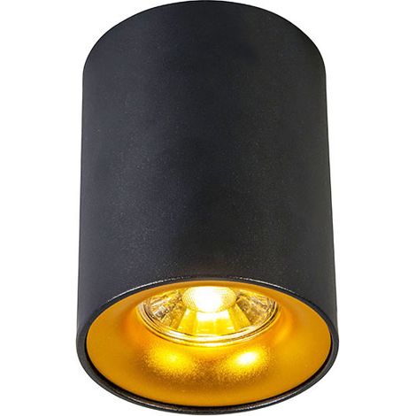 Modern Surface-Mounted Spotlight Black with Gold - Ronda