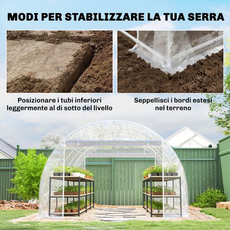 Serre de jardin 3x4x2 m, bâche PE transparente anti-UV, cadre en acier avec portes enroulables (1/5)