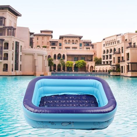 Piscine Gonflable Extérieure Familiale avec Bac à Sable et Boules Océan