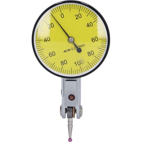 Indicateur à cadran en acier inoxydable, 0 à 0,2 mm, à effet de levier, antichoc, avec sonde en rubis