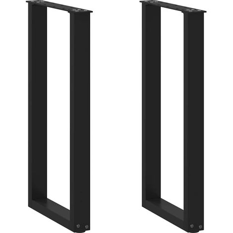 Set di 2 gambe regolabili per consolle a U 28 x 73 cm in acciaio nero 020057408